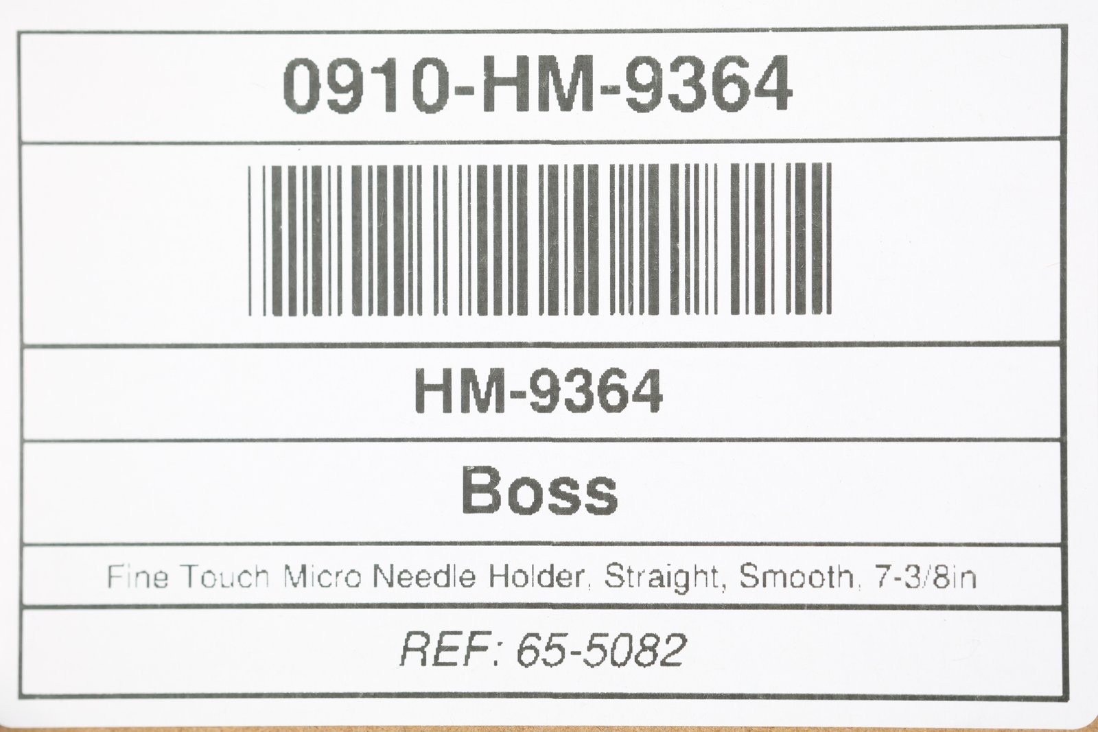 Boss 65-5082 Fine Touch Micro Needle Holder, Straight, Smooth, 7-3/8in