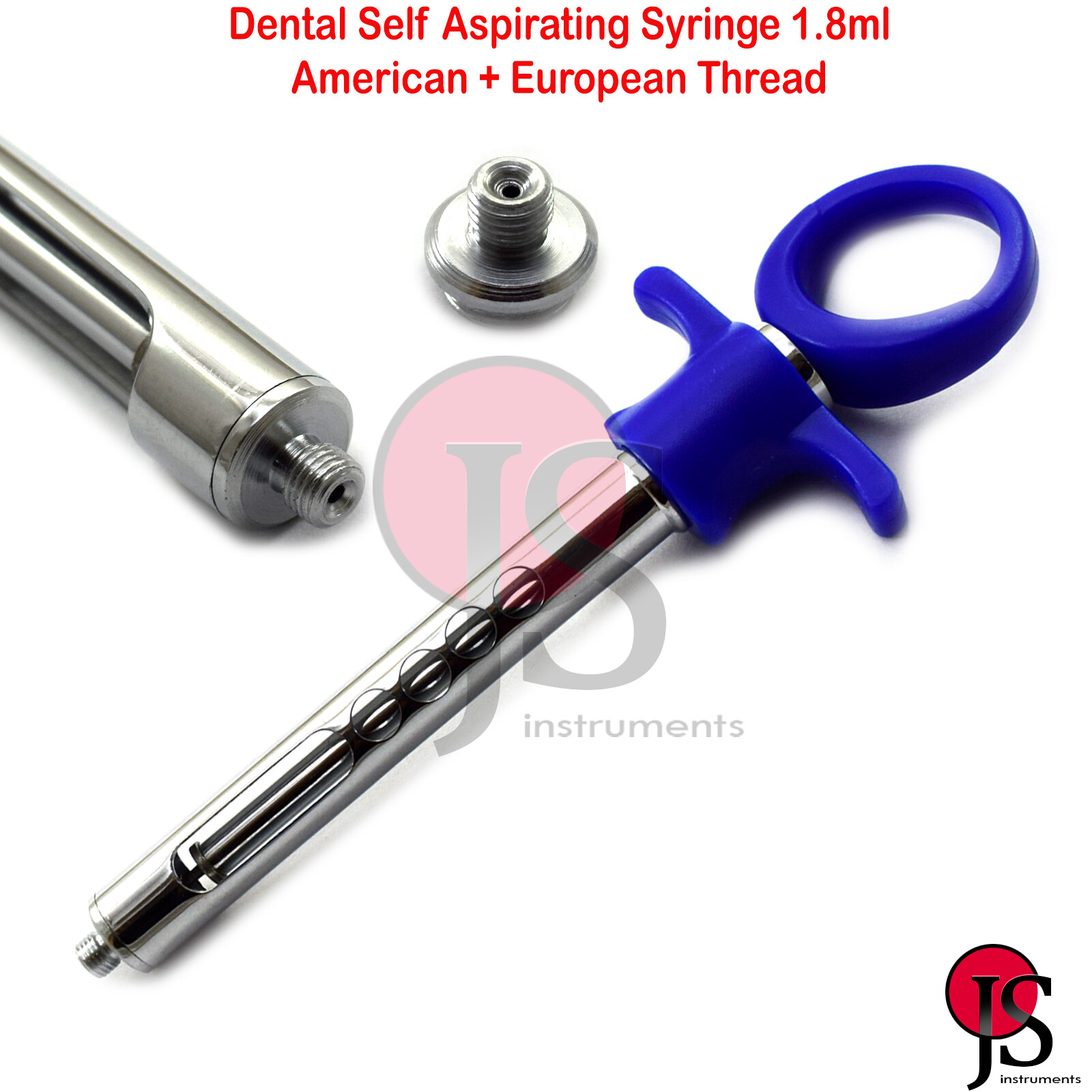 Anesthetic Anesthesia Dental Self Aspirating Syringe 1.8ml Surgical FREE THREAD
