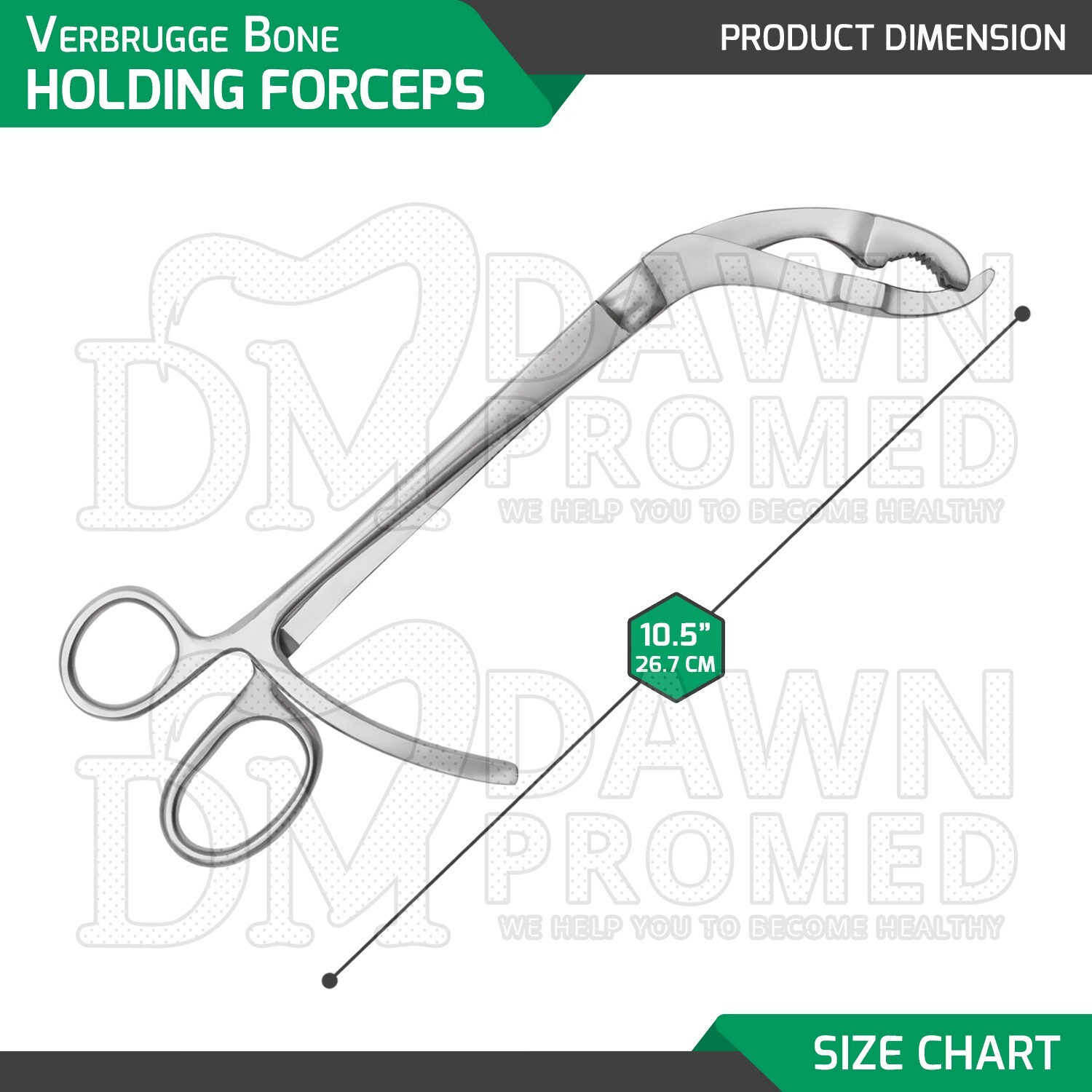 Verbrugge Bone Holding Forceps 10.5″ Surgical Orthopedic Instrument German Grade