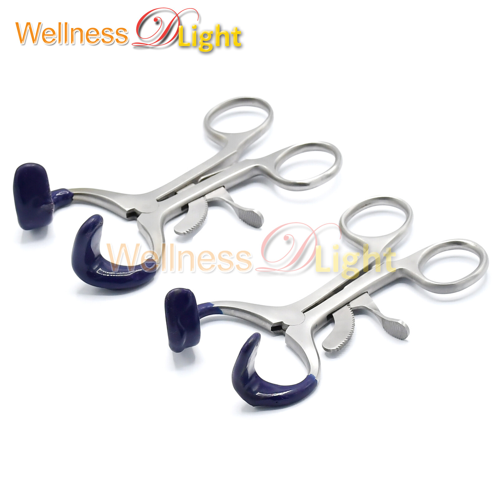 WDL 2 Pcs Molt Mouth Gag 4.5″ With Blue Silicone Rubber Tip Surgical Instruments