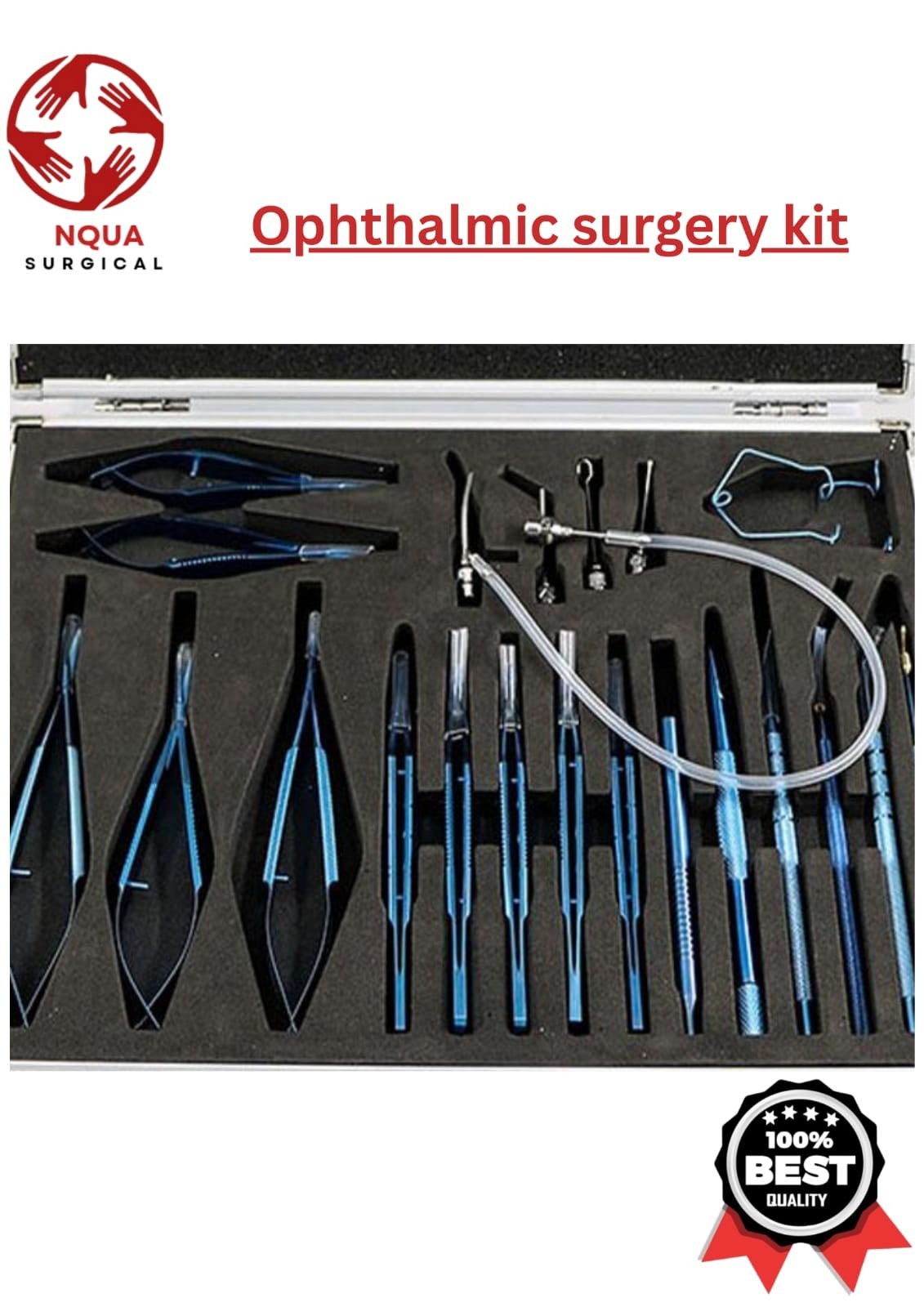 Ophthalmic Cataract Eye Surgery Kit 21 Pcs with Case Box Surgical Instruments