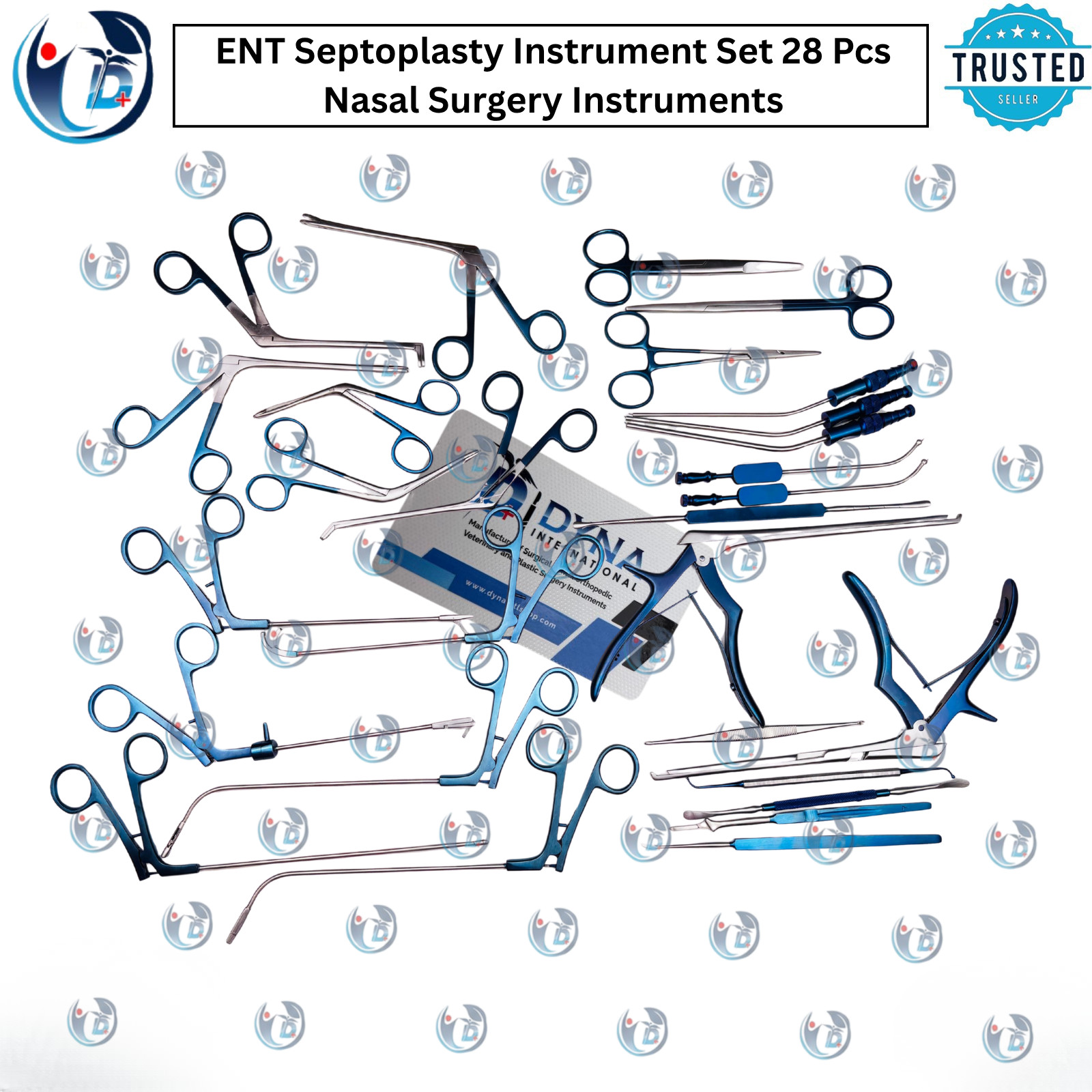 FESS Instrument Set Blue Titanium Coated Endoscopic Sinus Surgery Instruments