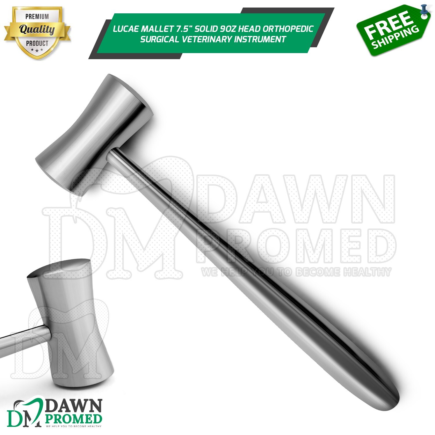 Lucae Mallet 7.5″ Solid 9oz Head Orthopedic Veterinary Instrument German Grade