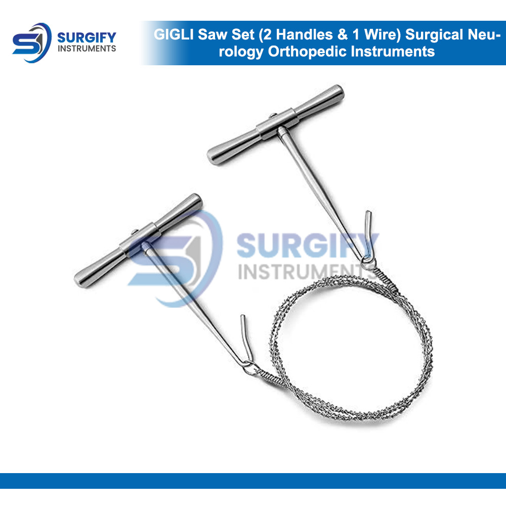GIGLI Saw Set (2 Handles & 1 Wire) Surgical Neurology Orthopedic Instruments