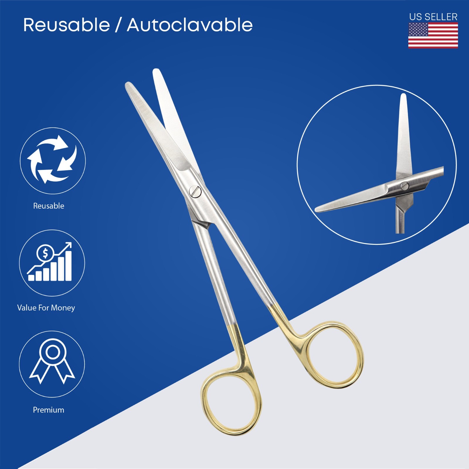 Surgical Operating Mayo Scissor Straight 170mm Premium Surgical Instruments