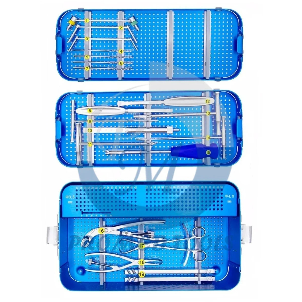 Small Fragment 3.5mm 4.0mm Complete Instrument Set of Orthopedic Instruments