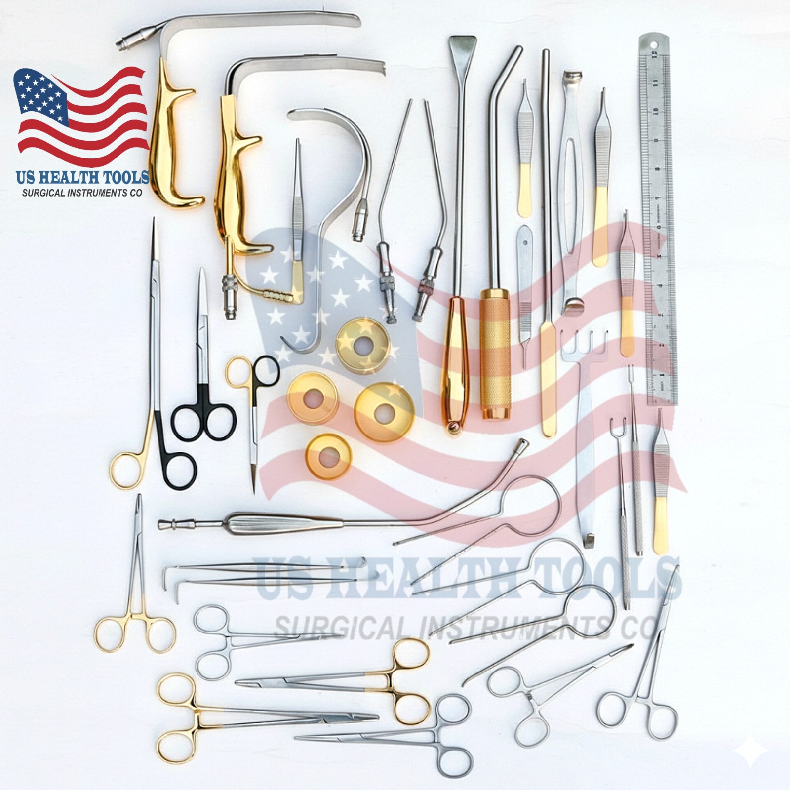 Breast Augmentation Set Of 38 Pcs Plastic Surgery Surgical Instruments