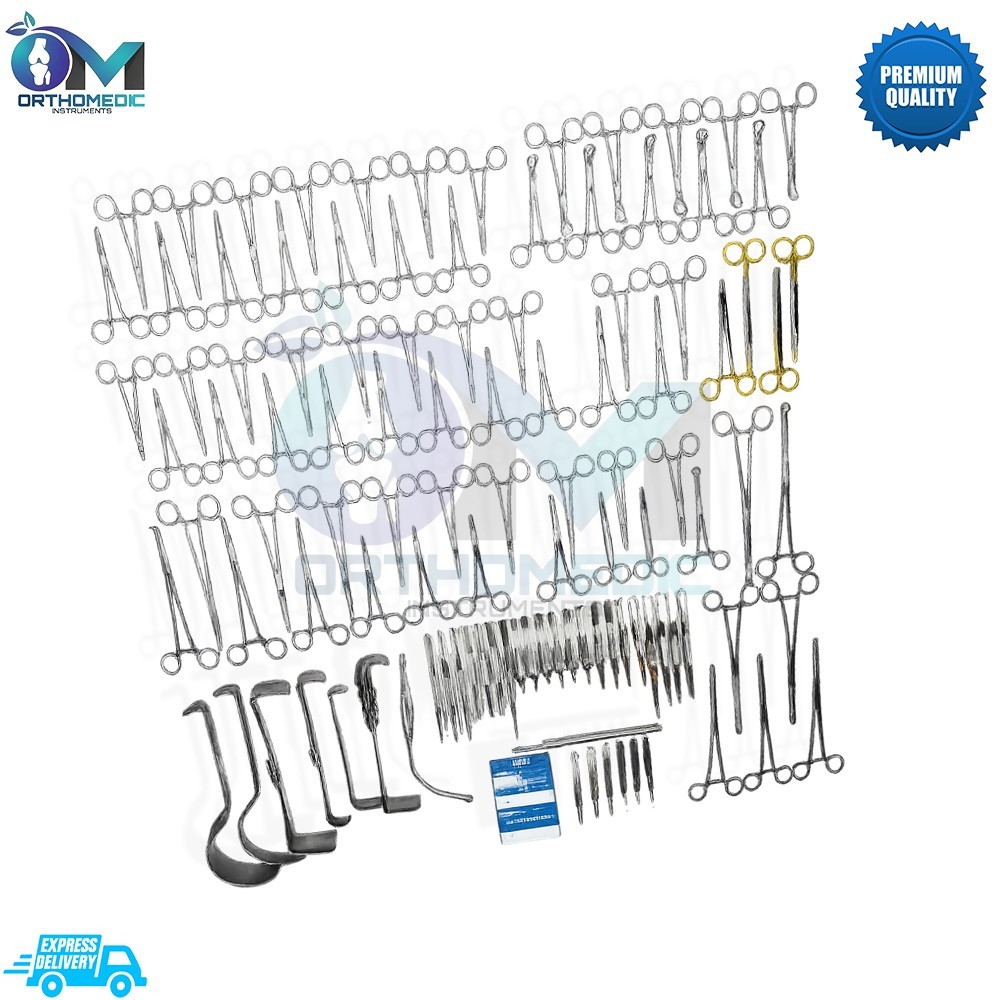 New 108-Pcs Set Laparotomy Instruments MedicalSurgical Abdominal Surgery Kit
