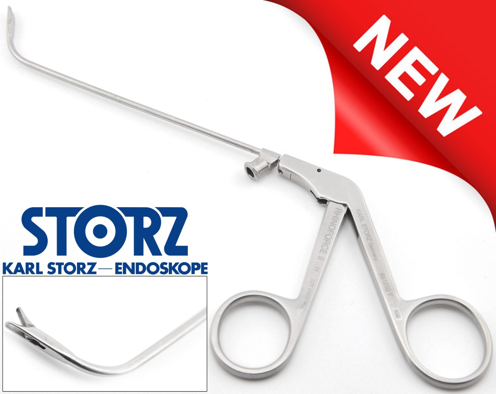 KARL STORZ 651250F Rhinoforce II KUHN 60° Sinus Punch Back Side 1x3mm Bite 6″