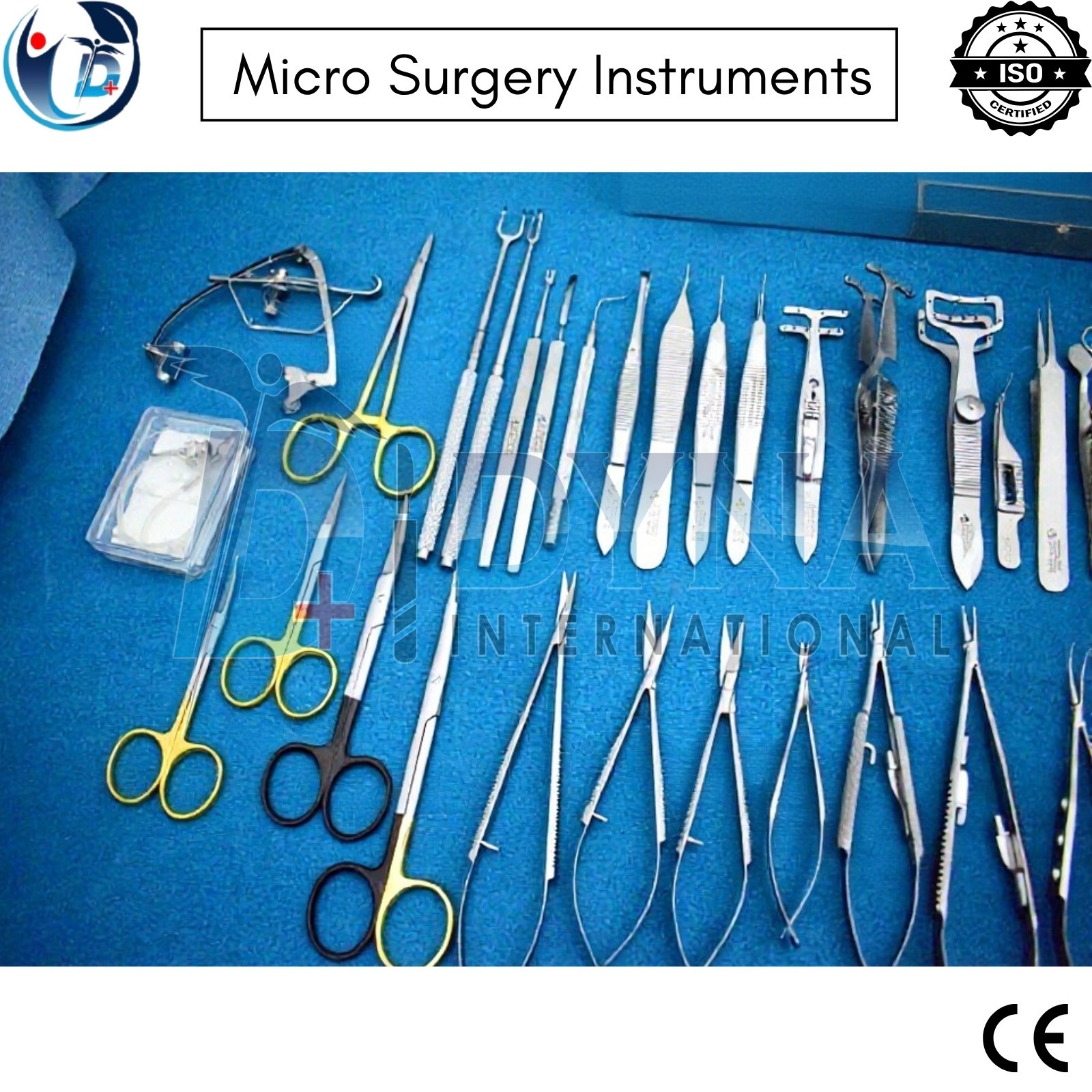 Ophthalmic Cataract Eye Micro Surgery Instruments Set | 44 Pcs Kit + Rack Box CE