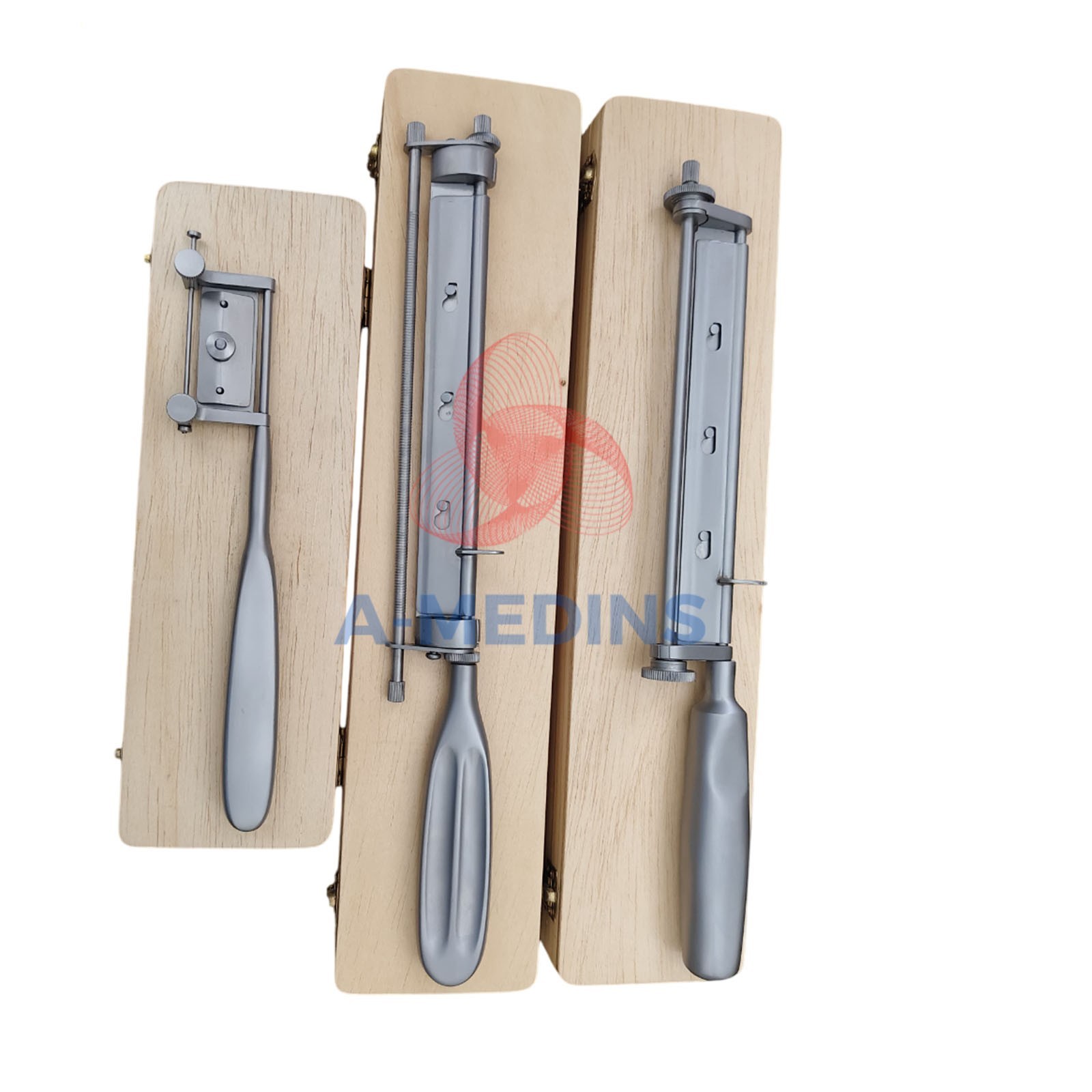 WATSON SKIN GRAFT KNIFE (Humby Dermatome) Skin Graft Knife 3IN1 with wooden Box