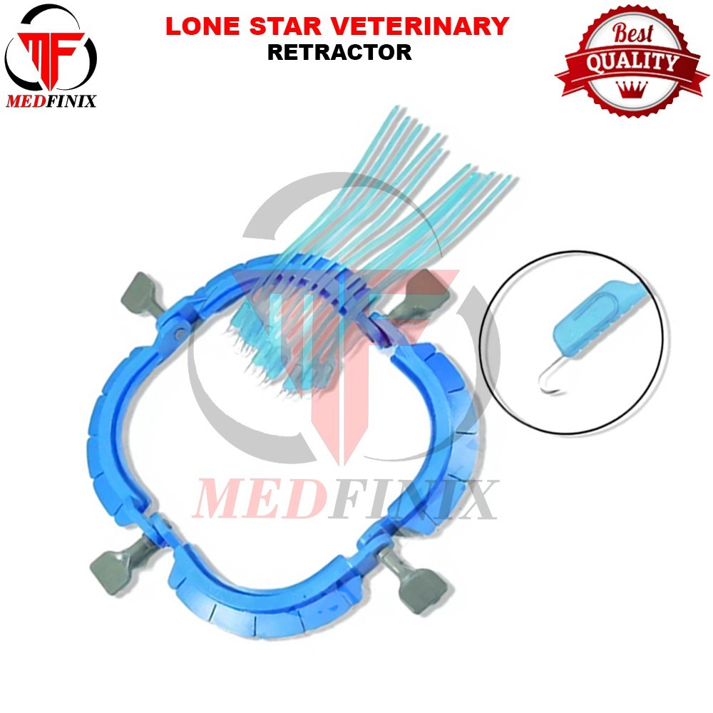 Lone Star Veterinary Retractor Ring Reusable Surgical Instruments with 10 Hooks