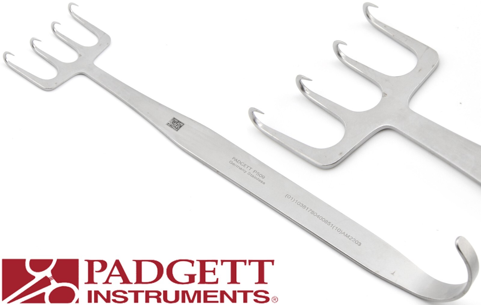 Padgett P509 Surgical Freeman Facelift Plastics Retractor 4 Prongs Hooks 1.5″ 7″