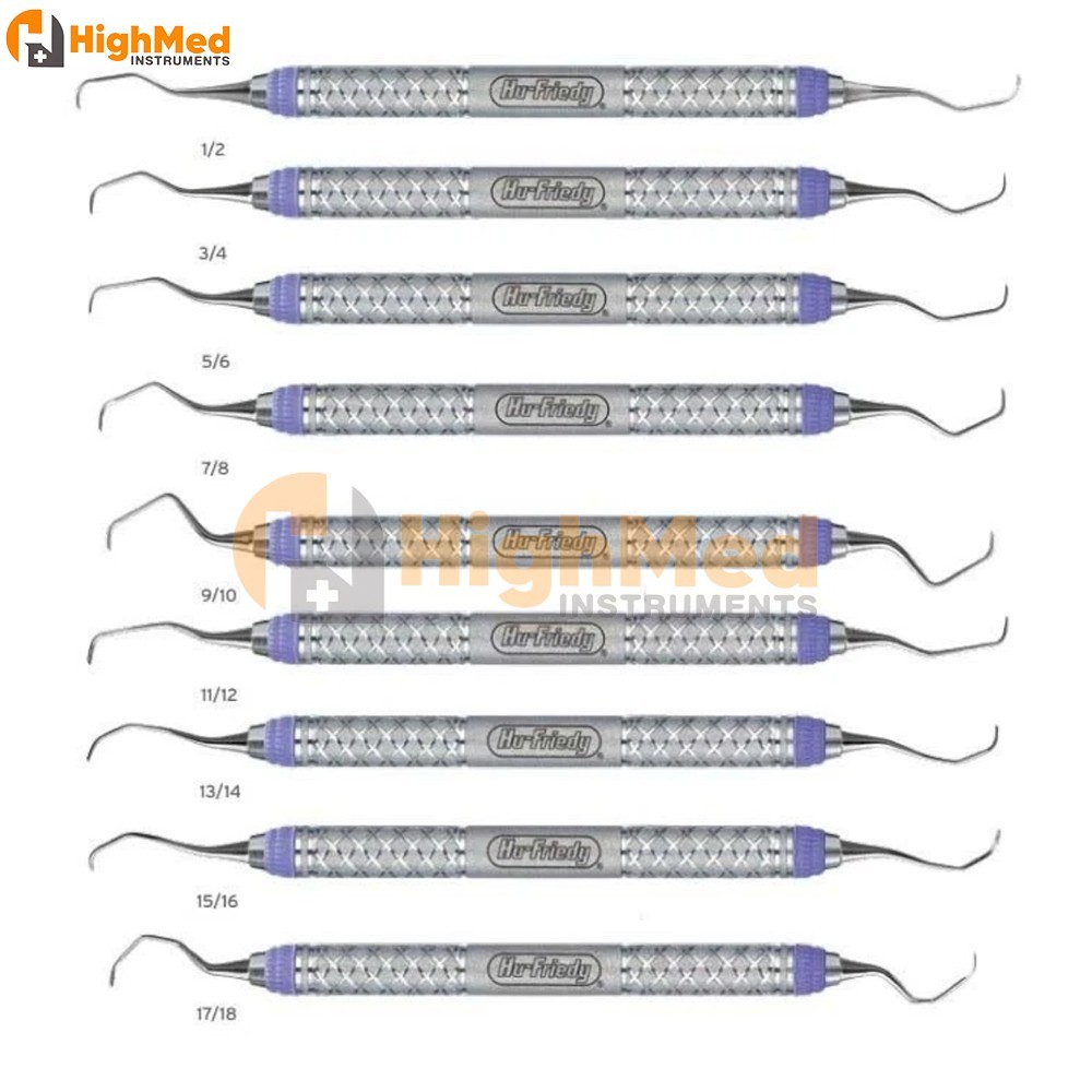 HU-FRIEDY Dental Rigid Gracey Curette SET OF 9 EverEdge 2.0 #9 Handle