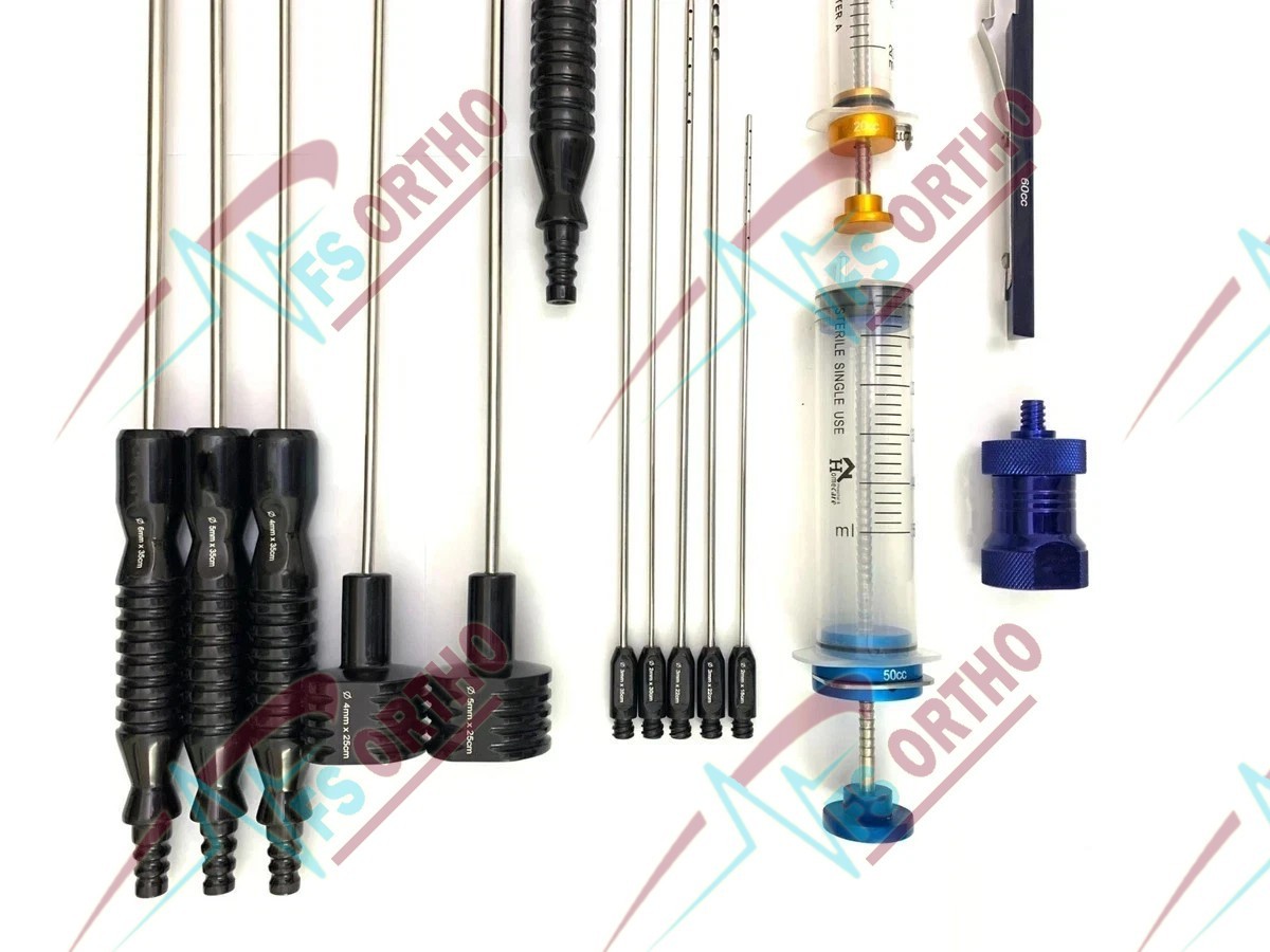 Liposuction Cannulas Fat Grafting Handle and Luer Lock Kit A+ Plastic Surgery