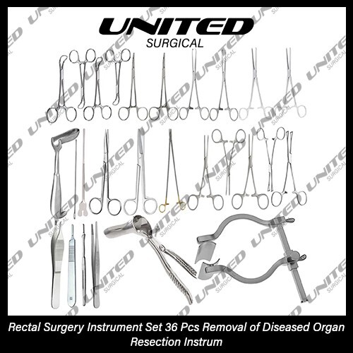 Rectal Surgery Instrument Set 36 Pcs Removal of Diseased Organ Resection Instrum
