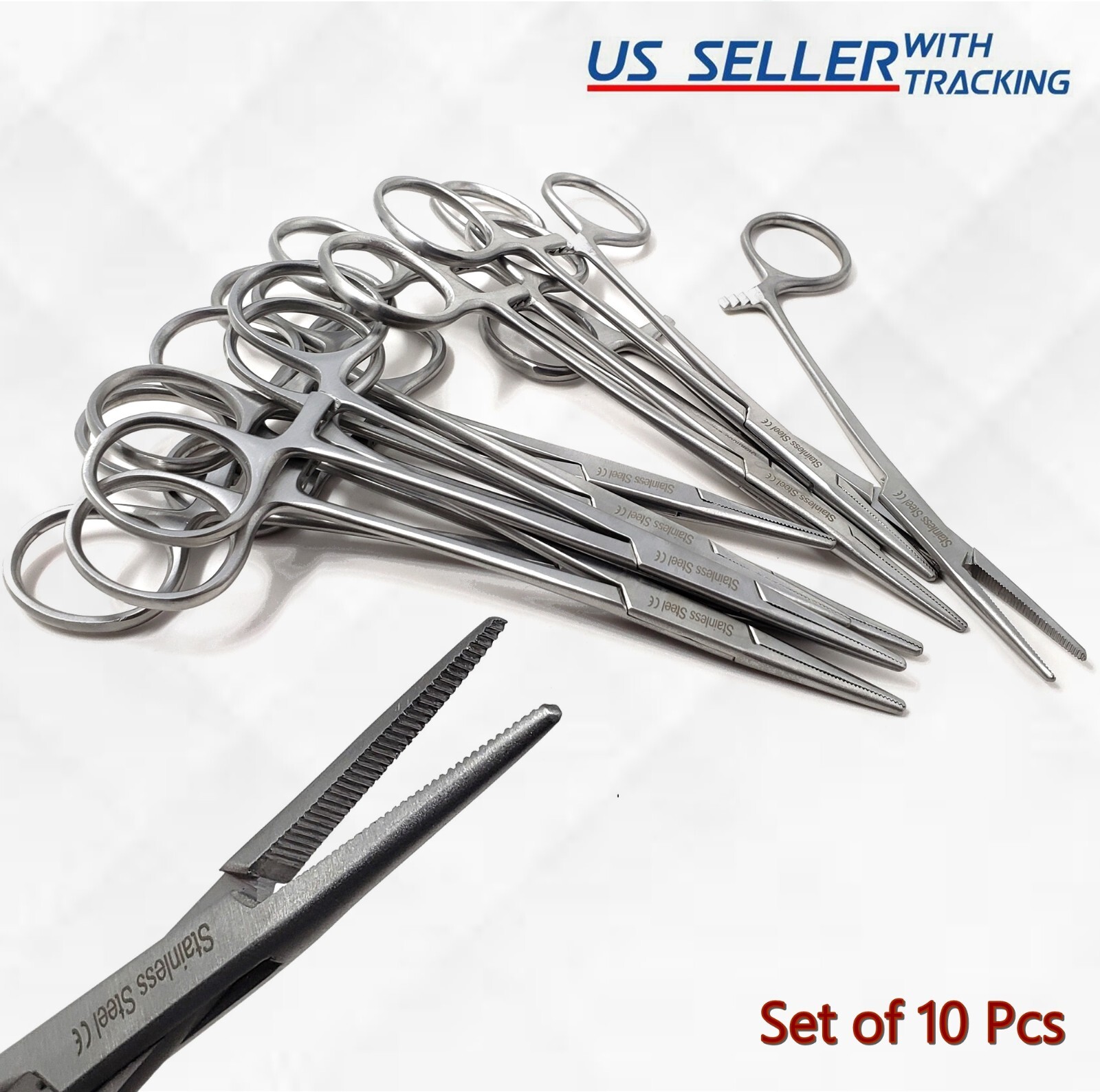 LOT OF 10 NEW 5″ Mosquito Straight Locking Hemostat Forceps Stainless Surgical
