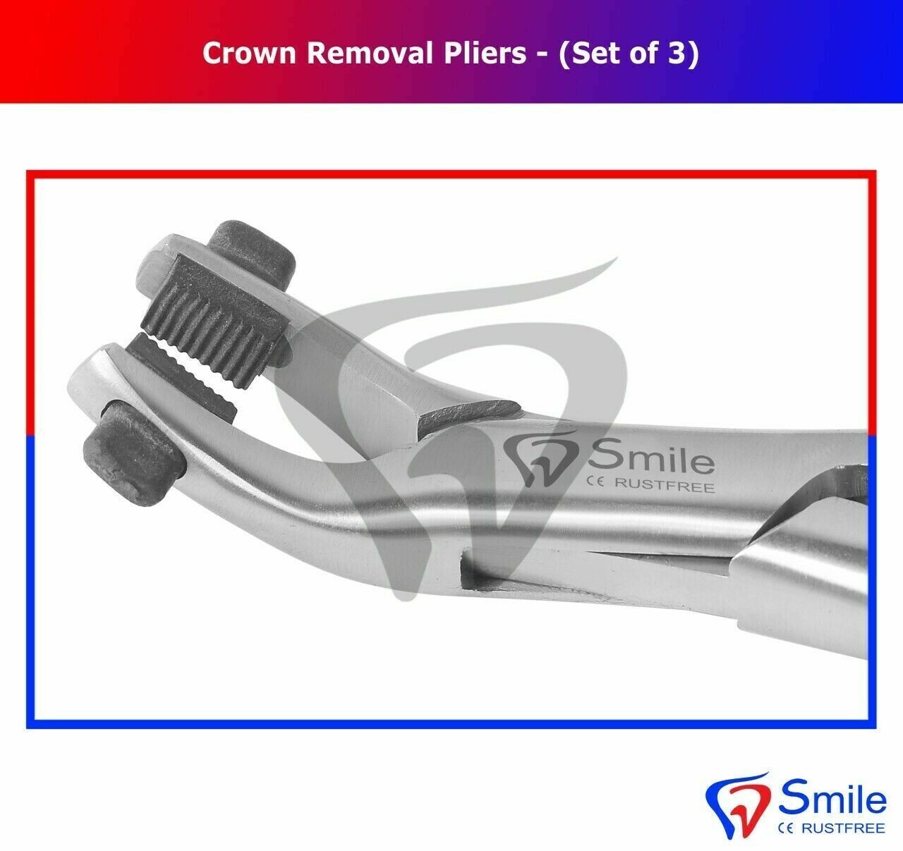 3 Pcs Crown Removal Pliers Temporary Pliers With Silicone Jaws FDA Quality Appro