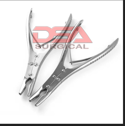 Ruskin Bone Rongeur 7″Curved Double Action Orthopedic Instruments 2 Pcs