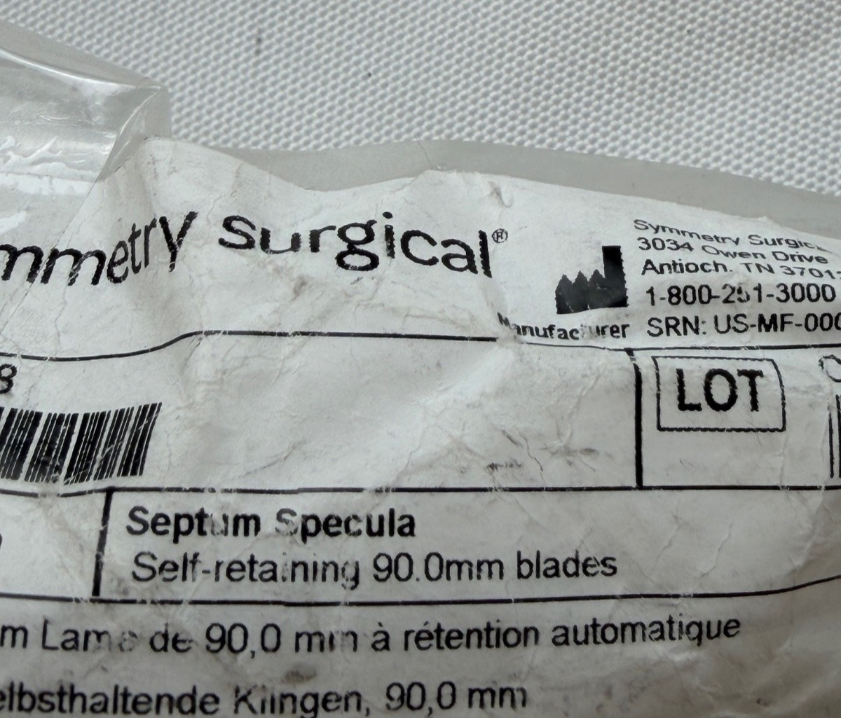 Symmetry Surgical 63-6268 Killian Septum Specula Self Retaining 90mm Blades ENT