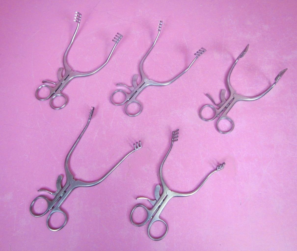 Mixed Lot of 13 Orthopedic Surgical Retractors Weitlaner, D’Errico, Gelpi, Etc.