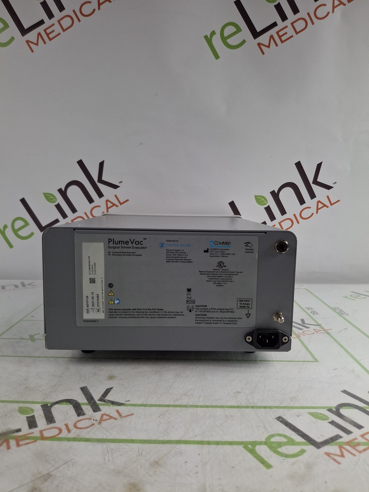 Zimmer PlumeVac AEVV120 Surgical Smoke Evacuator