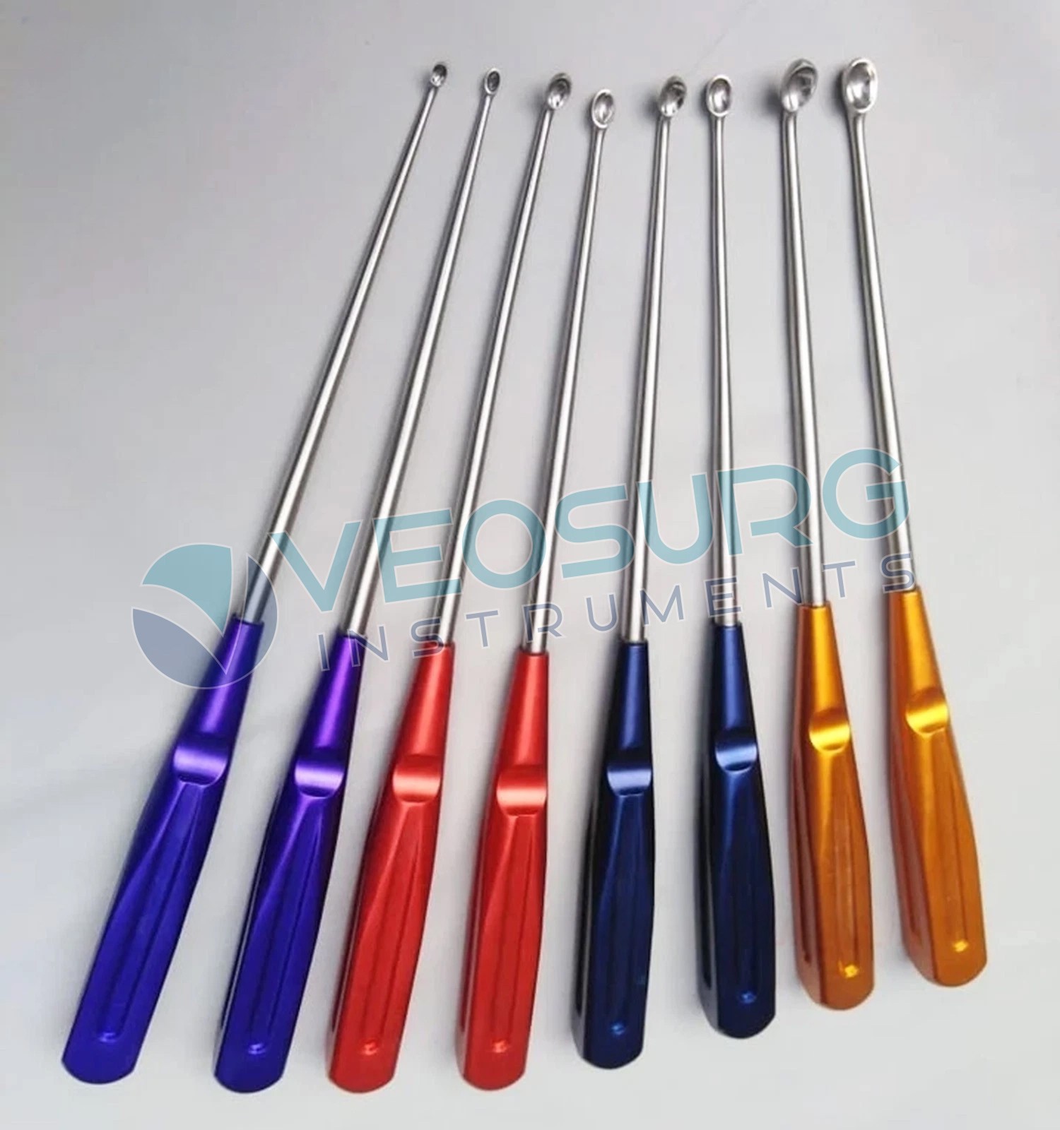 Volkmann Bone Curette Colorful Set 8 PCS Orthopedic Surgical Instrument