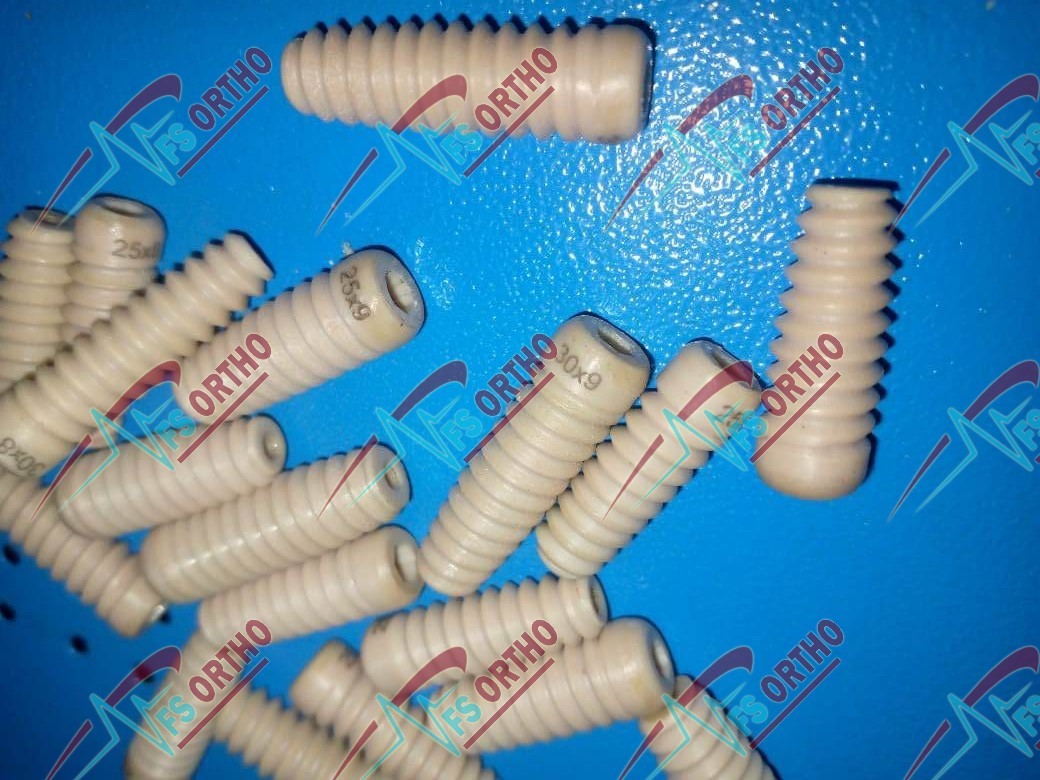 ACL Interference Screw Dia 8mm & Length 25, 30mm and Screwdriver 11 Pcs Set Peek