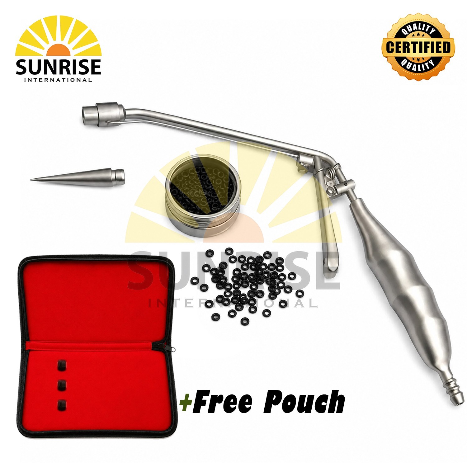 Hemorrhoid Suction Ligator With 100 bands Surgical Instruments Set High Quality