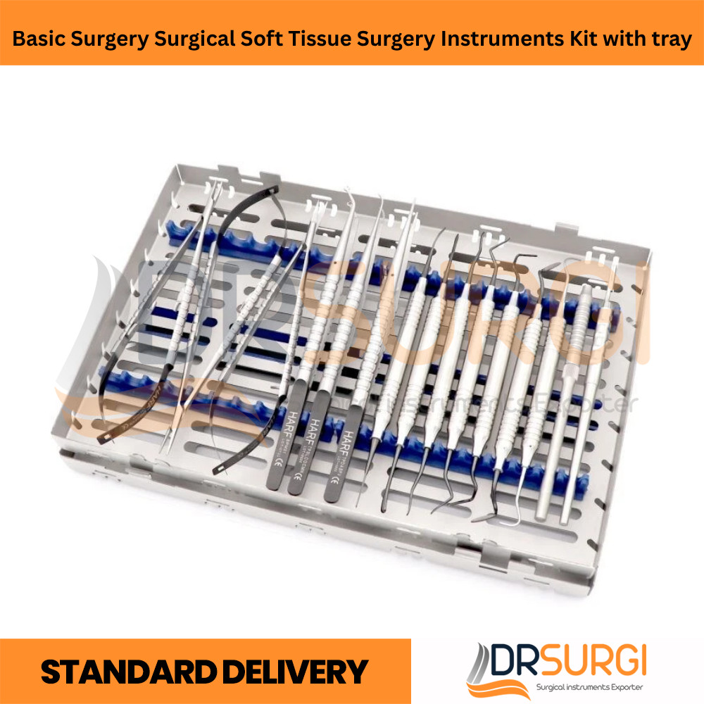 Basic Surgery Surgical Soft Tissue Surgery Instruments Kit with tray