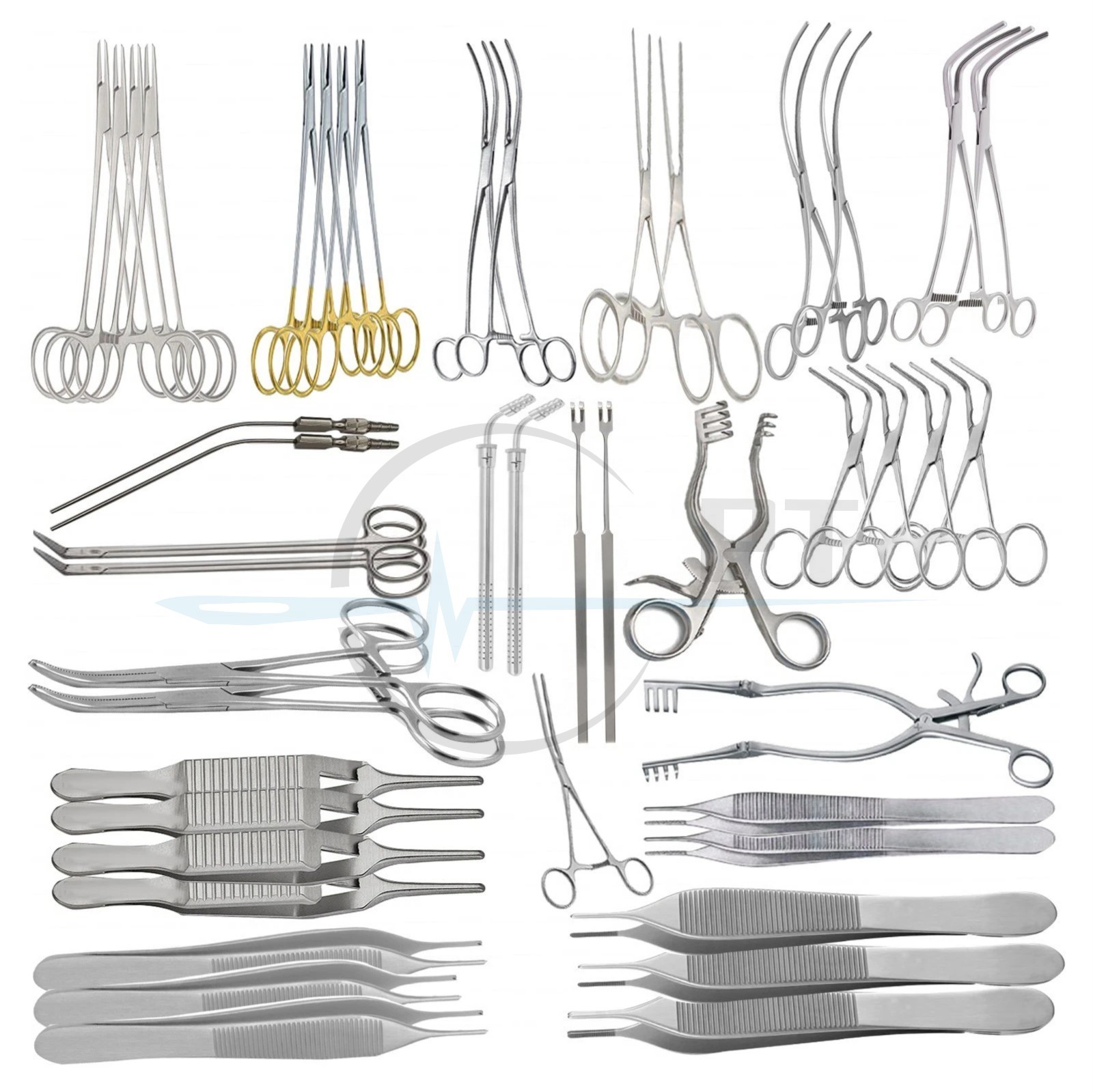 52 PCS Vascular Surgery Instruments Set Complete Kit Forceps Scissors Set