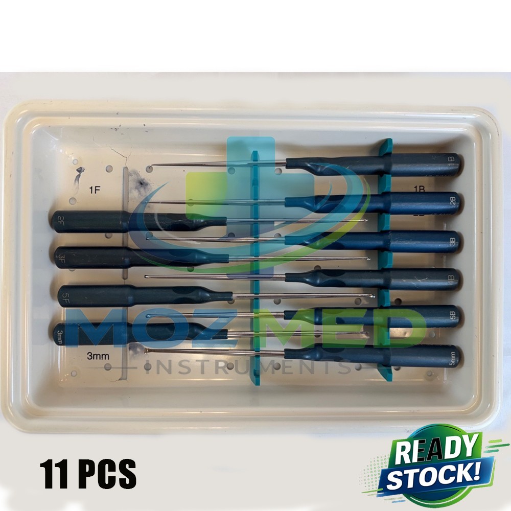 Set of 11 Codman MicroSect Curettes MIS Spine Curettes Cervical Neuro Orthopedic