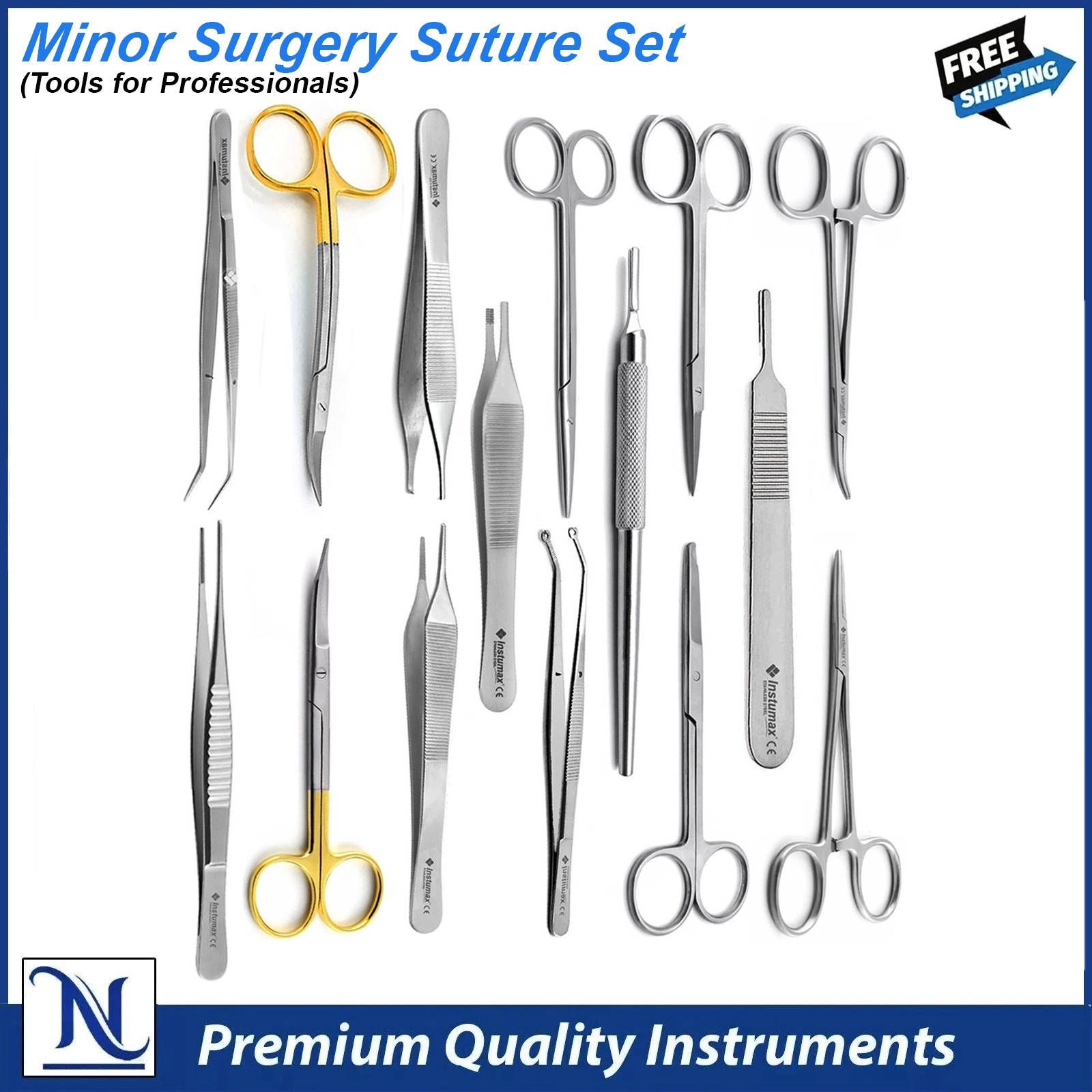 Professional 15pc Minor Surgery Suture Practice Set – All Suture Instruments Kit