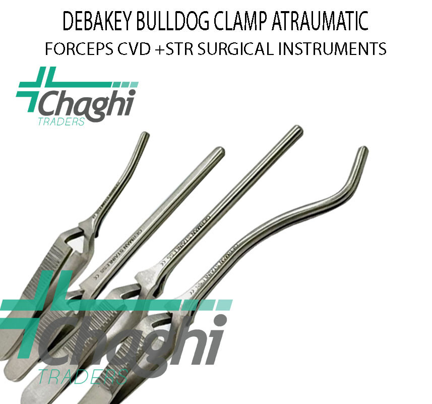 GERMAN 4 DEBAKEY BULLDOG CLAMP ATRAUMATIC FORCEPS CVD + STR SURGICAL INSTRUMENTS