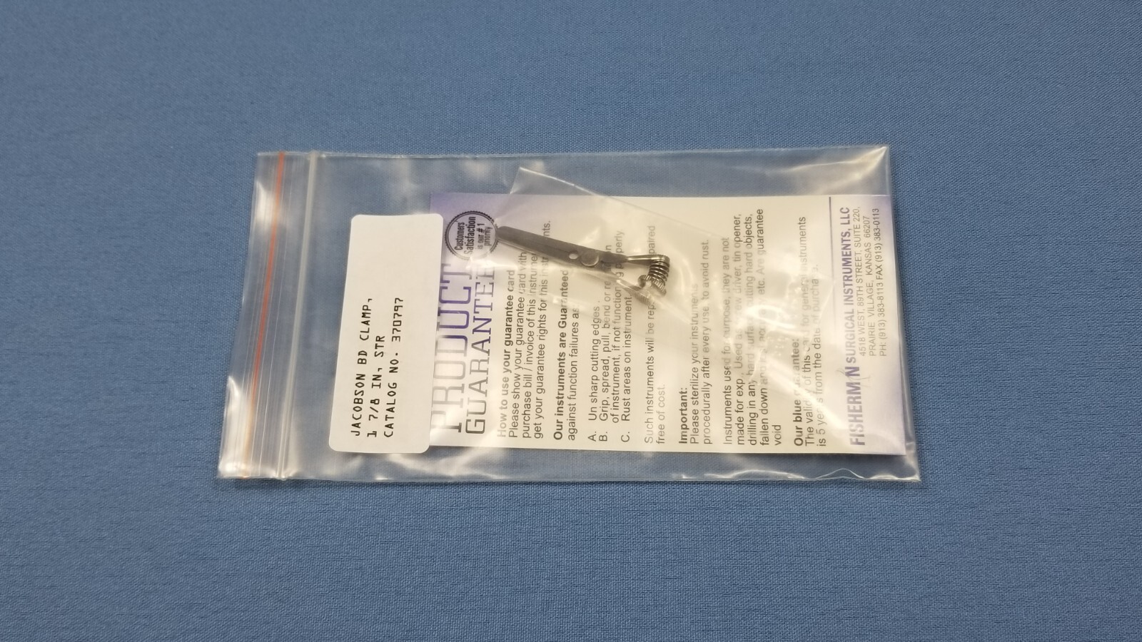 German Stainless Steel Jacobson Bulldog Clamp 370797