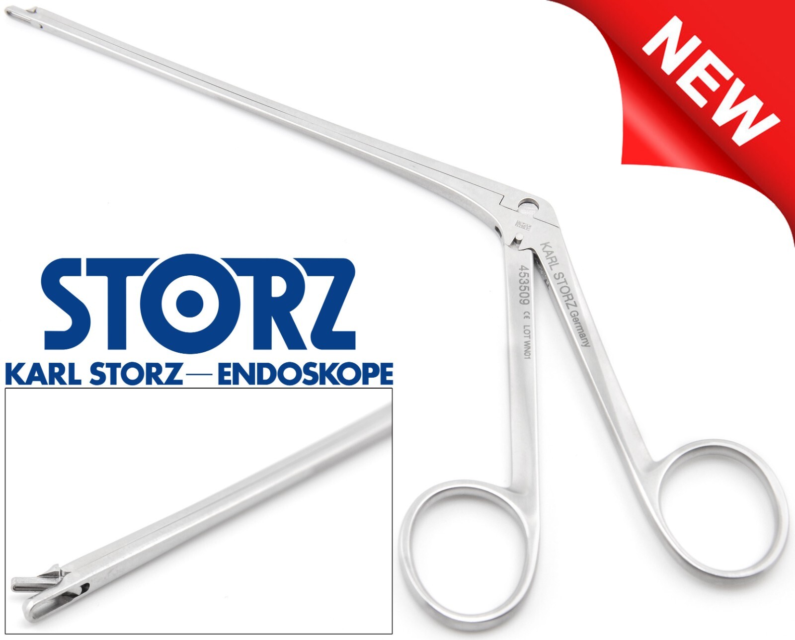 Karl Storz 453509 Nasal Cutting Rhinoplasty Forceps Straight Bite 1.25x5mm 5″