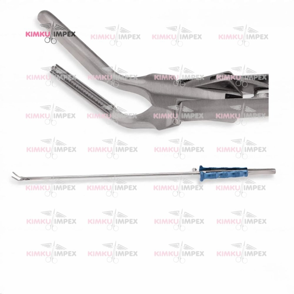 MIS DeBakey Forceps | Angled 1mm Tips, 5mm Shaft, 28cm Working, 16″ Total