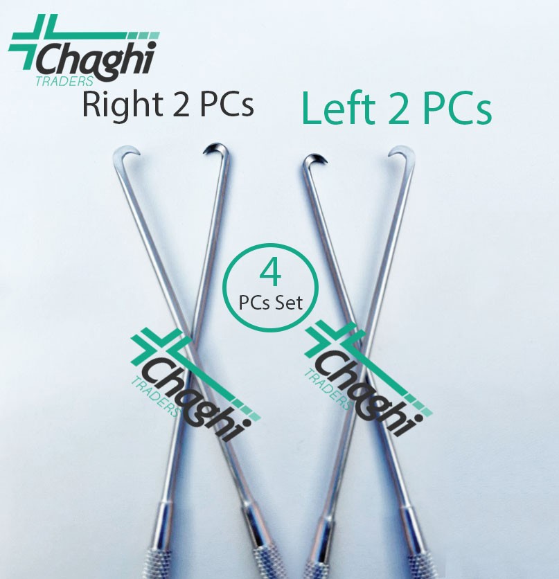 Arthroscopy Hook Knife 3 mm Right&Left 4 PCs Set Steel Arthroscopic instruments