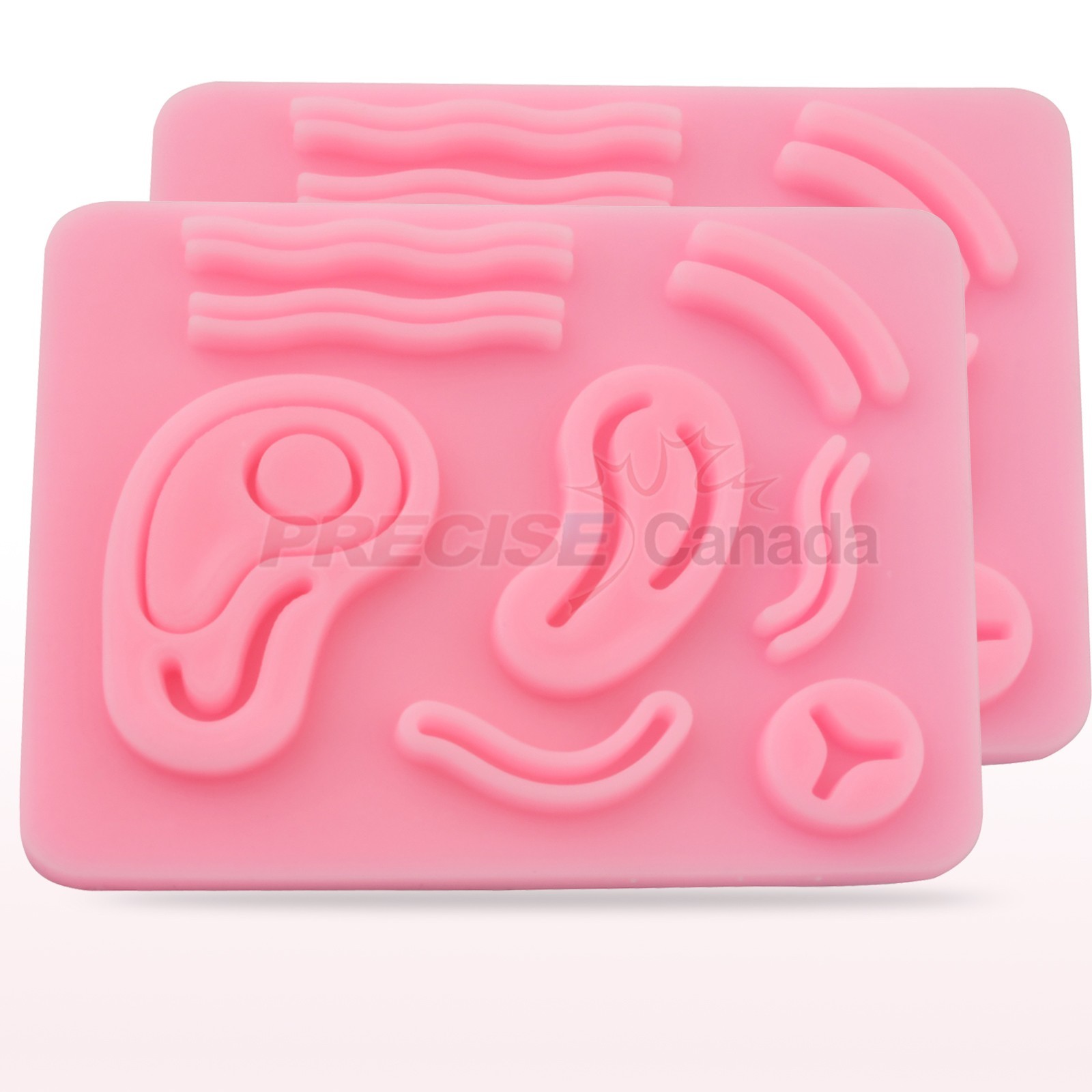 2 Pcs ENT 3D Silicone Suture Practice Pad with 8 Wounds Laparoscopic DS-1395