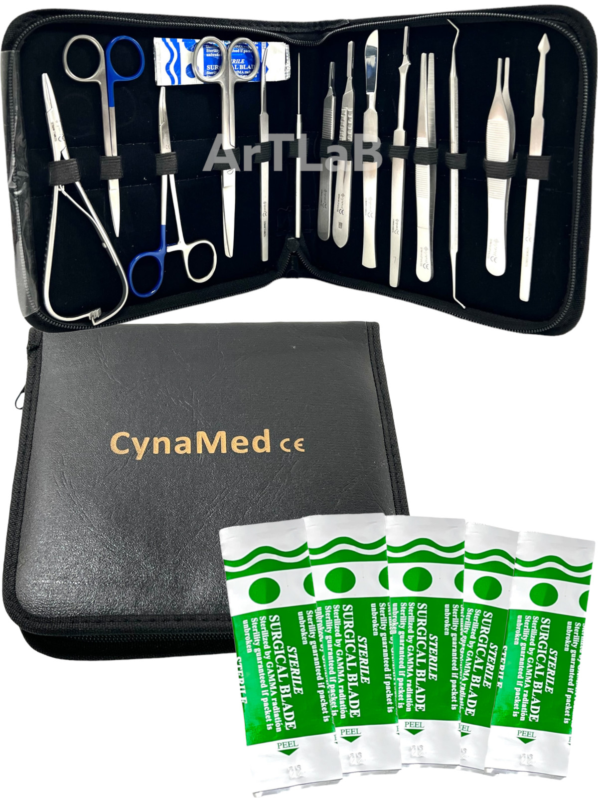 Premium 34 pcs Minor Surgery Set Surgical Instruments Kit Stainless Steel W/Case
