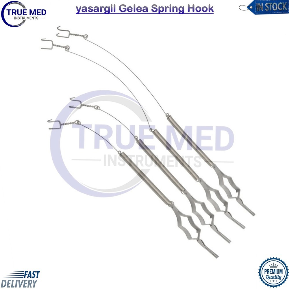 yasargil Gelea Spring Hook Length 31 cm & 41 Cm 4 PCs Set Surgical Instrument