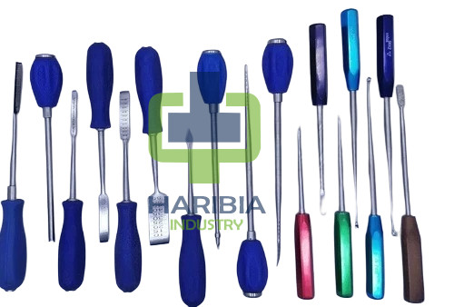 Spine Vertibal Body Instruments 17Pcs Silicon & Aluminum Anodized Handles