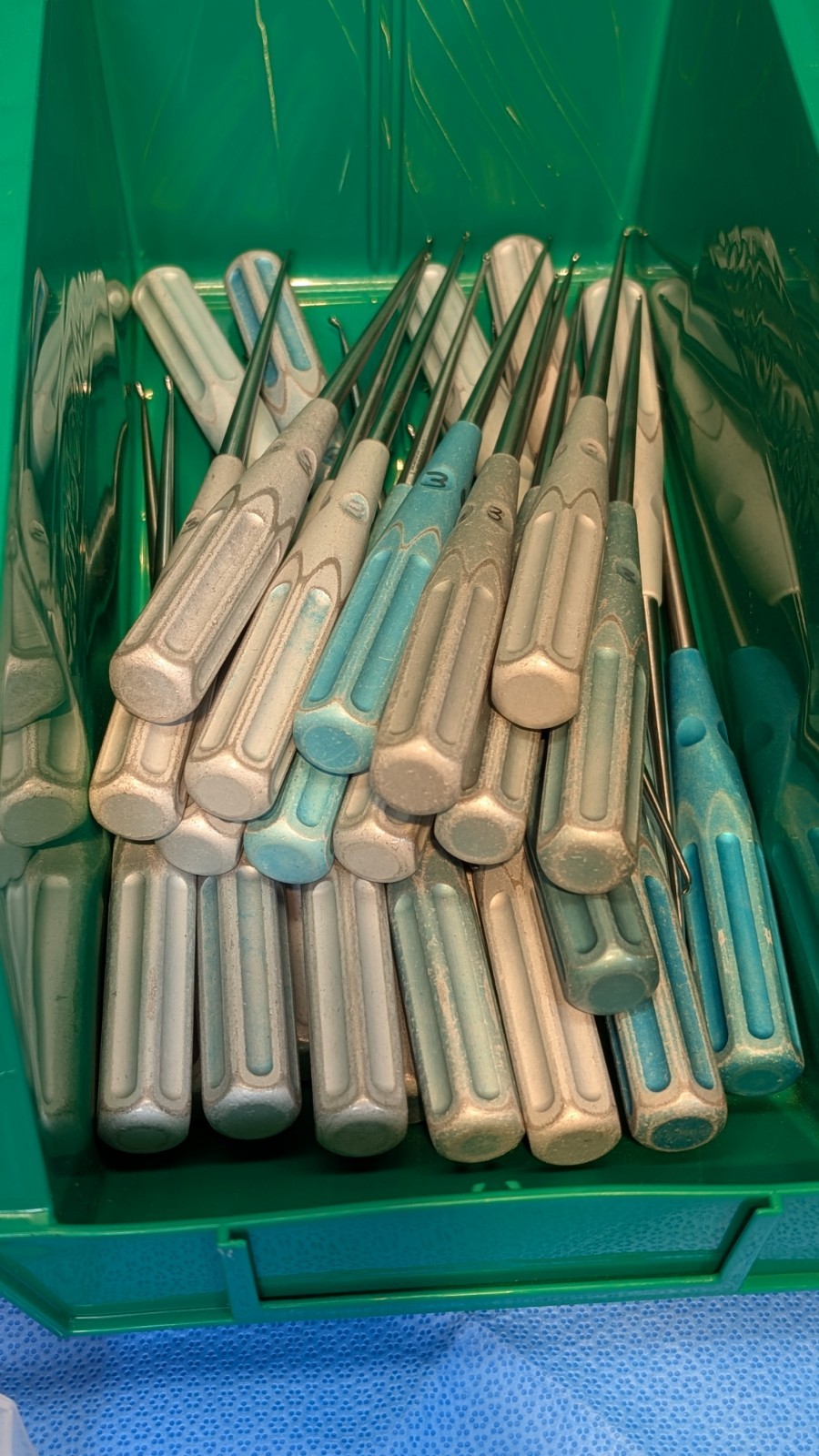 114x LOT: V Mueller Chroma-Line Neuro Spine Curettes U-0176 0151 0163 0175 0154