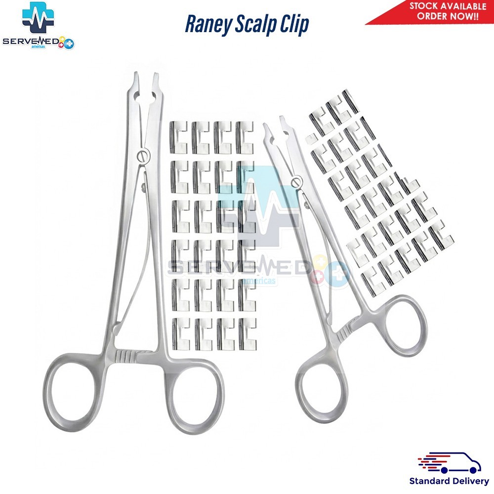 Raney Scalp Clip Applicator Plus 30 Pcs Clip Surgical Instruments Set Premium