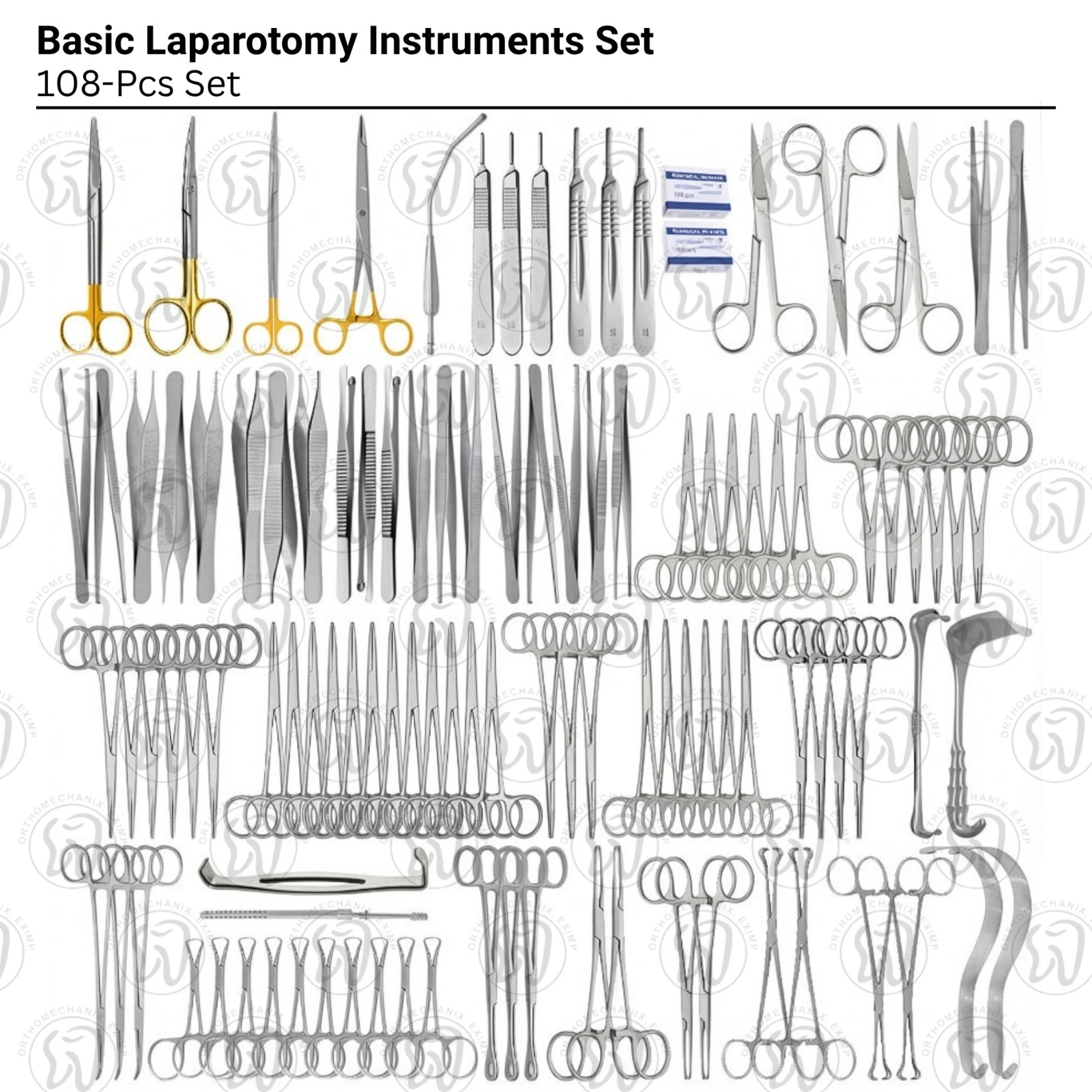 108 Basic Laparotomy Set Surgical Medical Instruments – US Duty Free