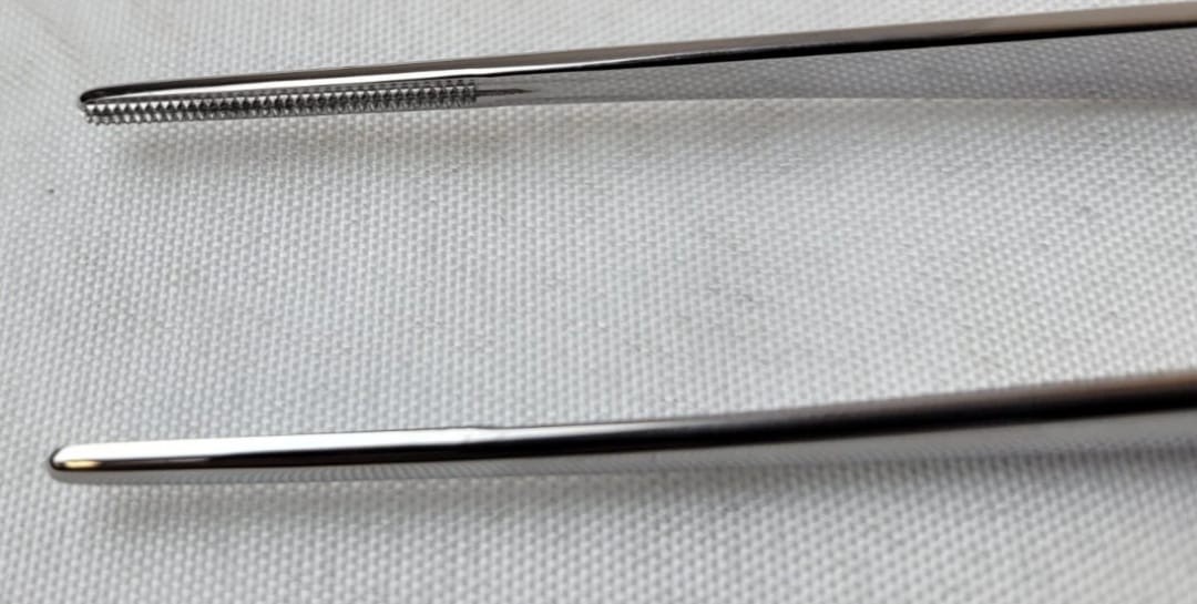 Scanlan 4004-45A DeBakey Forceps, Flat Handle, Serrated Grip, 7 ¾ inches