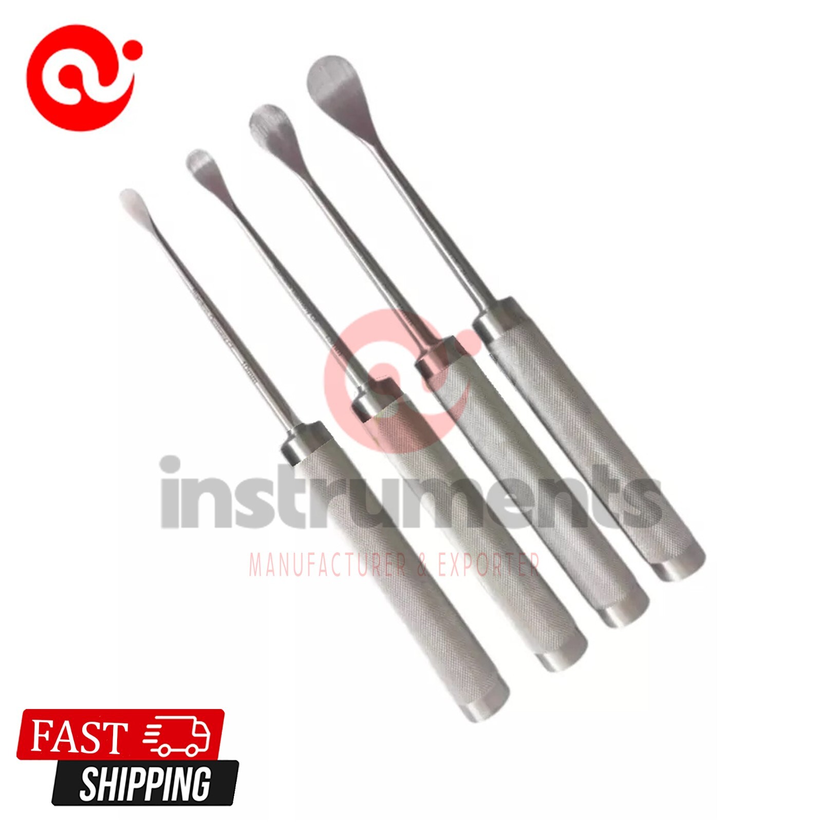 Cobb Spinal Elevators Curved 4 Pcs Set Orthopedic Instruments Top Quality By Ai