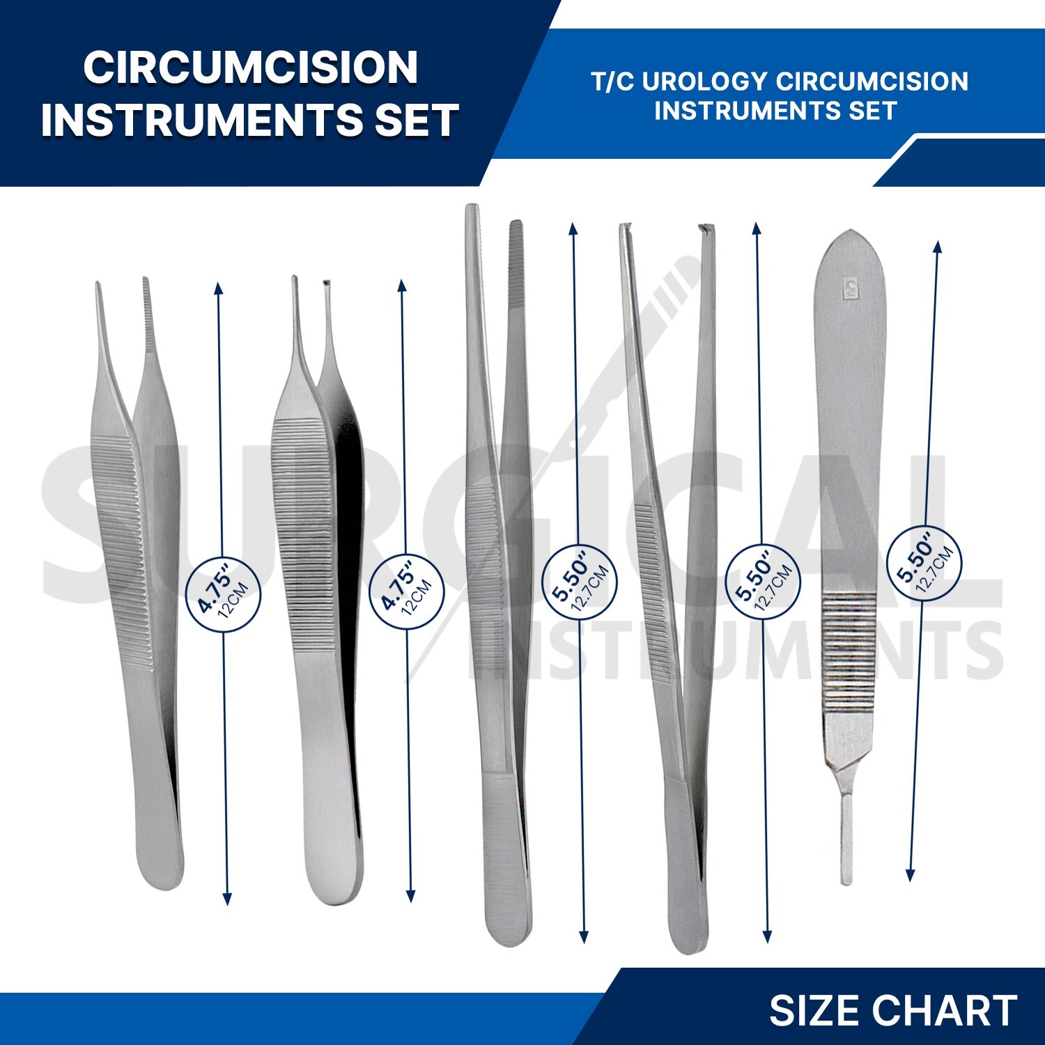 12 Pcs T/C Urology Circumcision Instruments Set Kit Surgical Gynecology German G