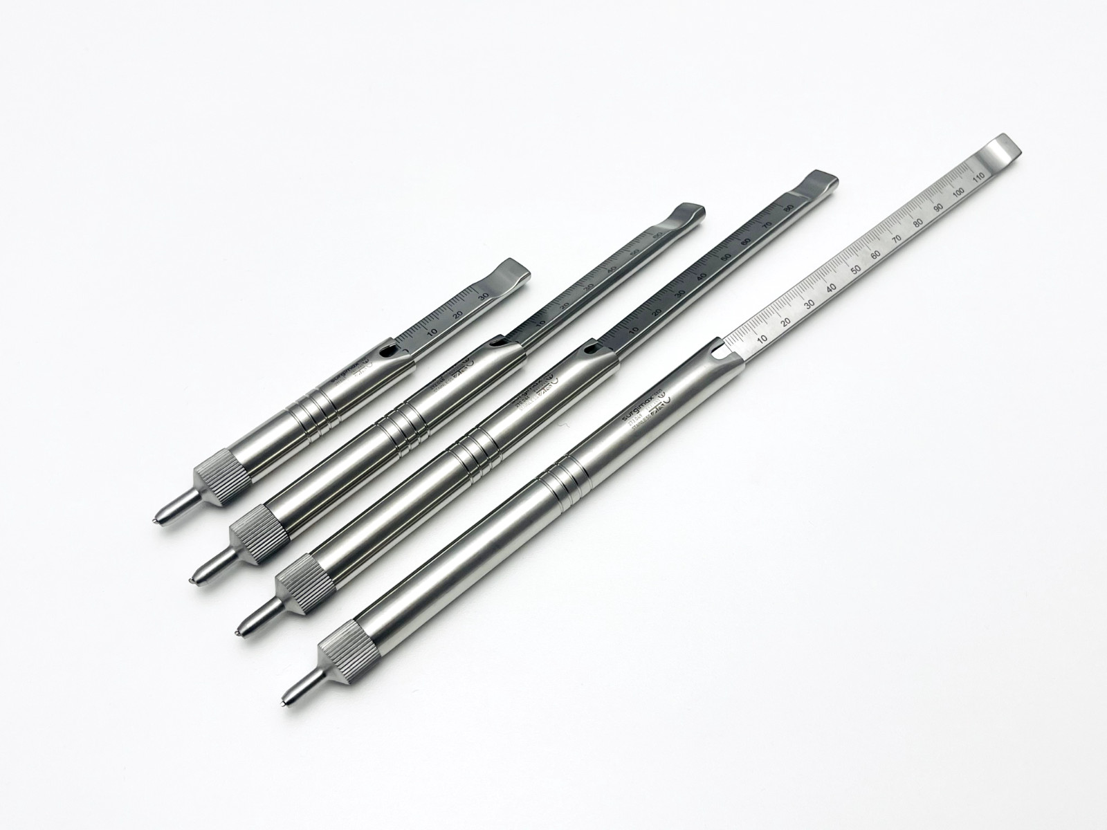 DEPTH GAUGE INSTRUMENTS FOR FRACTURE MANAGEMENT ORTHOPAEDIC SURGERY SS 4 SIZES