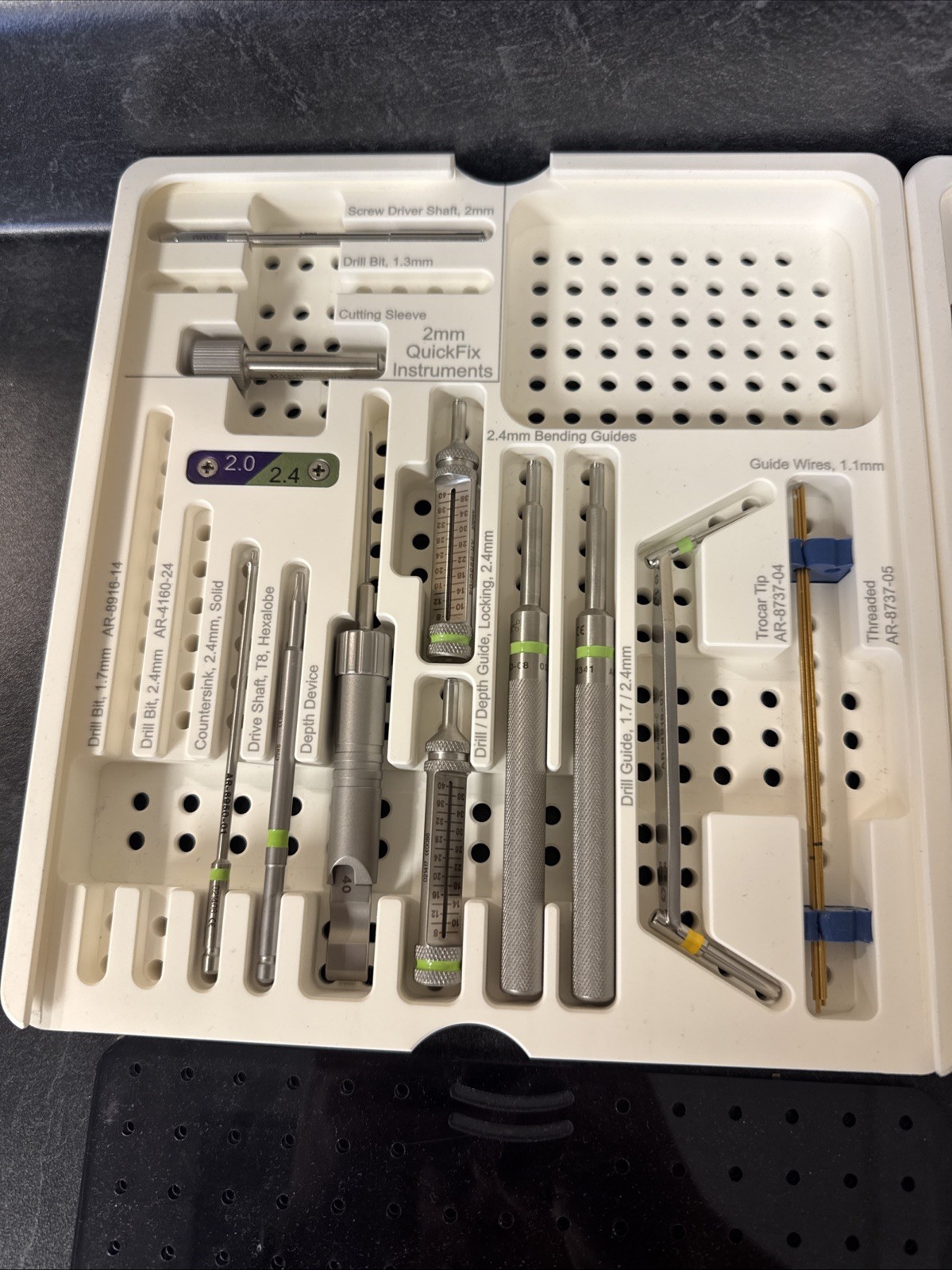 Arthrex 2.0/2.4, 3.0mm, 3.5/4.0mm Instruments Set. AR-8950C-05,07,11